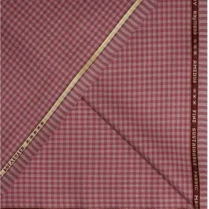 Raymond Amedus Peach checkered 52% Merino wool Suit fabric-3.25 mts / VV6804