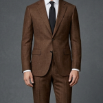 Raymond super 100s wool blended super nouva with self and gentle fabric Solid Brown coloured unstitched suit fabric with length 3.0 metres / VV6856