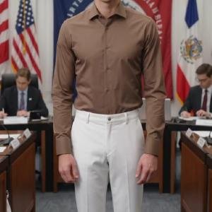 J.Hampstead Terry Rayon White colour Solid pattern Unstitched Trouser Fabric of 1.25 meters / VV8174